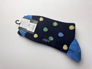 J. Crew Navy Dress Socks with Multicolor Polka Egg Dots Graphic Socks thumbnail 6