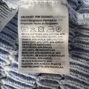 H&M Baby Blue White Knit Cotton Blend Striped Sweater Nautical Preppy Cute Sz Small thumbnail 6
