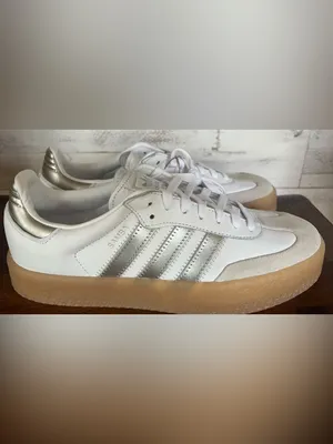 Adidas Samba Sneakers - White & Silver Women’s size 10. NWT thumbnail 4