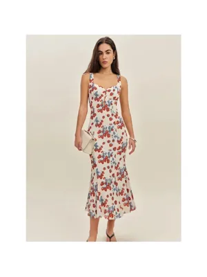 Reformation Laine Dress Strawberry Jam sz 6 NEW thumbnail 4