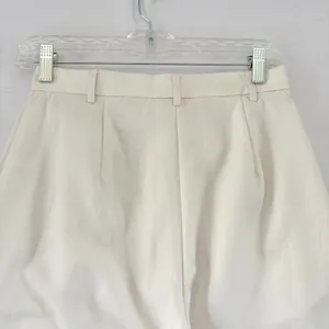 Ronny Kobo Tornby Cream Ivory Wide Leg‎ Pleated High Waisted Trousers XS NWT thumbnail 3