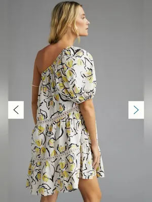 New Velvet by Graham & Spencer One-Shoulder Floral Mini Dress Size XL thumbnail 2