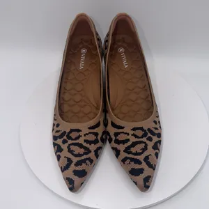 Vivaia Leopard Print Knit Pointed Toe Wedge Pumps Brown Black Size 40.5/9-9.5 thumbnail 4