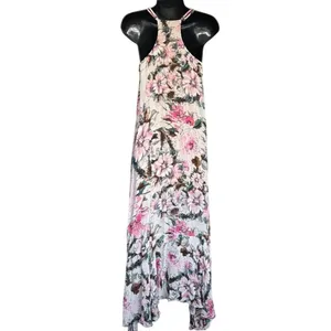 Plenty by Tracy Reese Floral Maxi Dress Sz XS Pink White Boho Gypsy Flowy‎ Sheer thumbnail 3