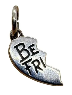 James Avery Sterling Silver Best Friends Heart Charm Half BE FRI 0.82g thumbnail 1