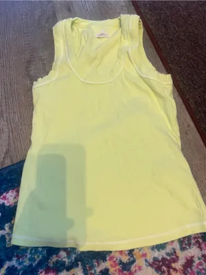 Pilcro Women’s Sleeveless Ribbed Tank Top - Light Yellow thumbnail 1
