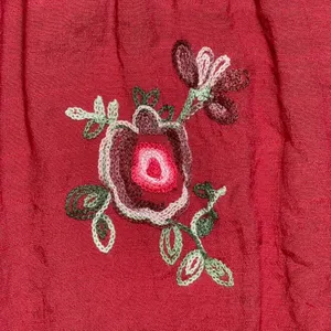 Fig & Flower | Red Floral Embroidered Peasant Top | Large thumbnail 7