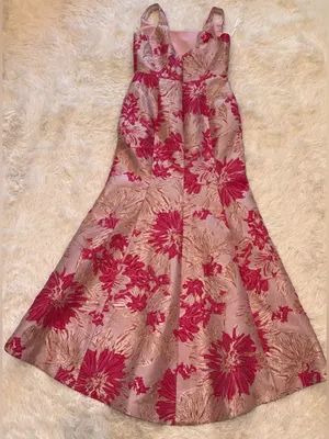 NEW Dessy Collection Hibiscus Pink Square Neck Trumpet Gown Sz 10 thumbnail 8