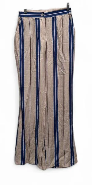 Sincerely Jules Striped Wide Leg‎ Trouser Pants Medium NWT Blue White Workwear thumbnail 1