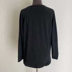 James Perse Cotton Relaxed Clean Raglan Sleeve Supima Pullover Sweatshirt Black‎ thumbnail 7
