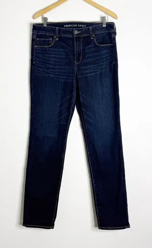 American Eagle Skinny Next Level Stretch Jeans Size 14 Long Dark Wash thumbnail 1