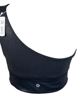 Lululemon Align Asymmetrical Rib Bra C/D *Shine in Black Size 6 NWT thumbnail 4
