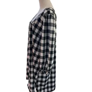 Dress Black Plaid LG Balloon Sleeve Square Neck Peasant Boho Minimalist Mud Pie thumbnail 4