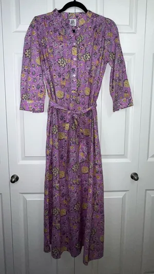 DRA Cotton Anthropologie Floral Purple Women's‎ Dress medium thumbnail 1