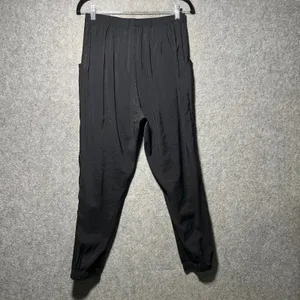 Elodie Black Jogger Pants‎ Elastic Waist Zipper Drawstring Pockets Size M thumbnail 8