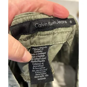 Calvin Klein Jeans Womens‎ Size 6 Olive Green Cargo Shorts Cotton Drawstring Hem thumbnail 7