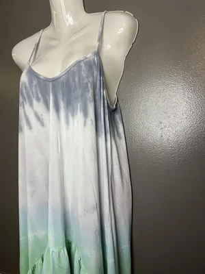Raviya Dress Womens Medium Multicolor Tie Dye Hi Low Maxi Sundress Boho Beach thumbnail 5