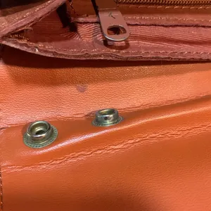 Vintage 70s Brown Genuine Leather Clutch Purse Envelope Style Hand Bag thumbnail 8