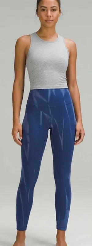 Lululemon Wunder Train Mid-Rise Tights Sun Bleached Wash True Navy 0 thumbnail 1