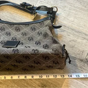 Dooney Bourke Canvas Monogram Y2K Gray / Black Shoulder Bag thumbnail 12