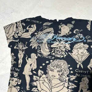 Ed Hardy Women's Tiger Mini AOP T Shirt Dress Fitted Crew Neck Y2K SZ M RARE thumbnail 10