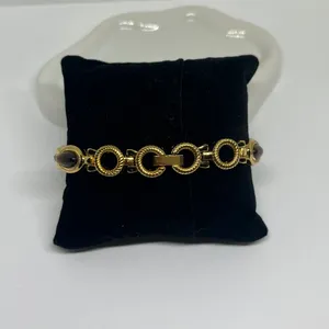 Vintage Style New Gold Plates Brown Stone Tiger Eye Stone Luxury Watch thumbnail 3