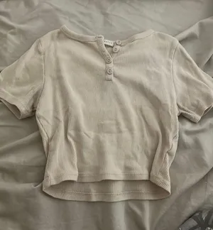 beige ribbed baby tee Tan Size XS thumbnail 2