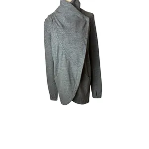 Lululemon‎ Jacket Women 6 Gray Thats A Wrap Heathered Snow Slub Cardigan Jacket thumbnail 6