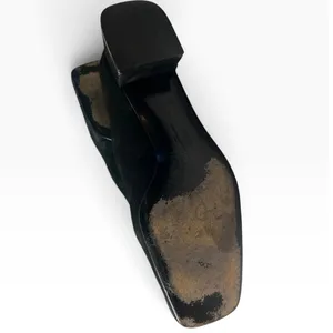 8.5 vintage Salvatore Ferragamo black suede loafer pump tassel women's shoe thumbnail 6