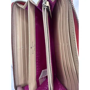 Kate Spade Wallet Womens One Size Red Leather Zip Around Credit Card Logo Clutch thumbnail 4