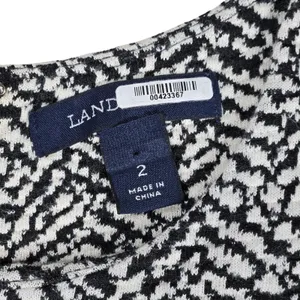 Lands End Sleeveless‎ Ponte Pencil Dress Black White Patterned Career Casual 2 thumbnail 4