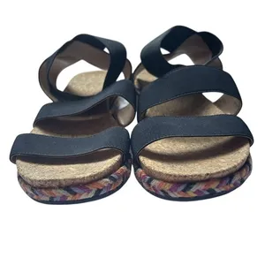 Amelia Grace Women 7.5 Medium Open Toe Cork‎ Beige Colorful Bohemian Sandals thumbnail 3