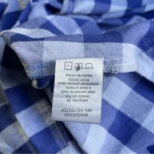 NWT Joie Gingham Shorts Blue & White Check Cotton Paper Bag Waist Size XL NEW thumbnail 9