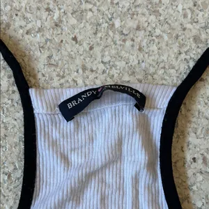 Brandy Melville White Tank with Black Edges thumbnail 2