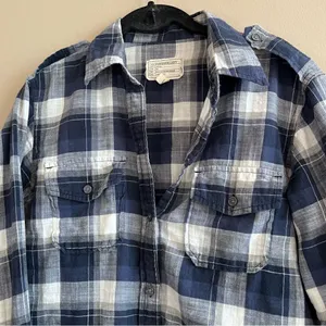 ✨ Current/Elliott Women’s‎ Blue White Plaid The Perfect Shirt Venice Plaid 1 S thumbnail 2