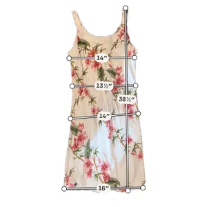 Puanani Floral Sheath Dress Women Small White Pink Excellent Hawaii Resortwear thumbnail 7