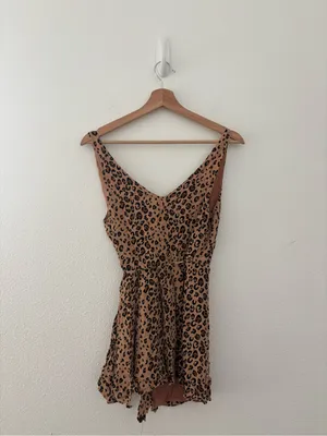 Reformation leopard print wrap mini thumbnail 5