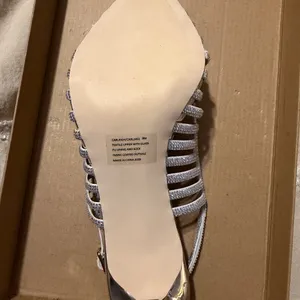 Steve Madden Metallic Silver Strappy Heels thumbnail 5