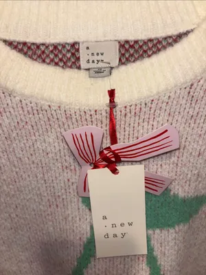 A New Day…Soft White And Pink Knit Pull Over Sweater With Red Cherry Graphic Nwt thumbnail 4