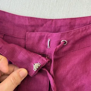 Spiegel Costal Linen Pants 2P Magenta Purple Wide Leg Drawstring Trousers thumbnail 9