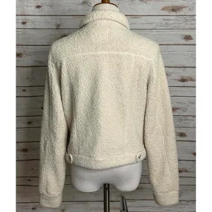 Mudd beige long sleeve sherpa/faux fur button-down trucker jacket Size Large thumbnail 6