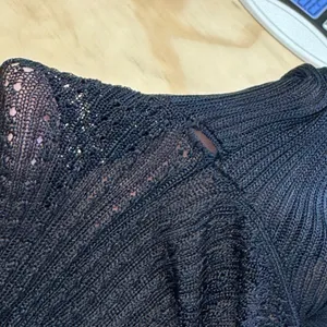 Free People Women's Sheer Mesh Open-Knit H20 Crew Pullover‎ Black Small thumbnail 8