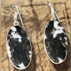 White Buffalo Turquoise Earrings 1 7/8” thumbnail 5