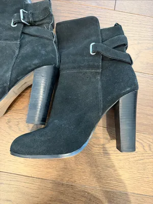 Dolce Vita Black Suede Mid-Calf Heeled Boots with Buckle Size 9 - C8-069 thumbnail 6