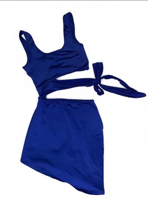 Blue bodycon party dress thumbnail 1