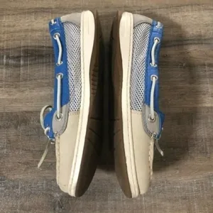 Sperry Topsider Mesh Side Leather Boat‎ Shoe with Bright Blue Detail 8 thumbnail 3