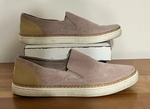 UGG Bren Perforated Suede Slip‎ On Sneakers Mauve Pink 1018375 Womens 7 thumbnail 1