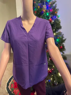 Purple figs scrub top size small thumbnail 1