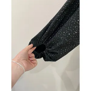 Lucy In The Sky Black Rhinestone‎ Puff Sleeve Bodycon Mini Dress Small thumbnail 3