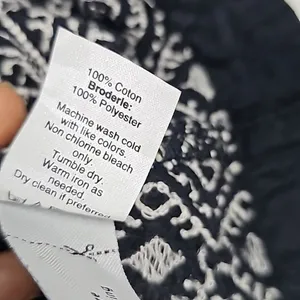 Madewell -348 Embroidered Camelia Tassel Top Black 3/4‎ Sleeve Size Small thumbnail 8